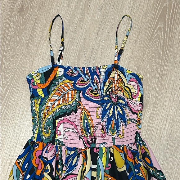 Truth NYC Girls Smocked Colorful Patterned Paisley Top/Dress Sz 8/10 - Picture 2 of 5